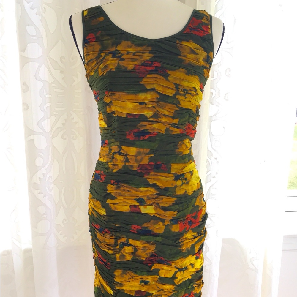 NWT Rachel Zoe Maddy Ruched Silk Print Dress